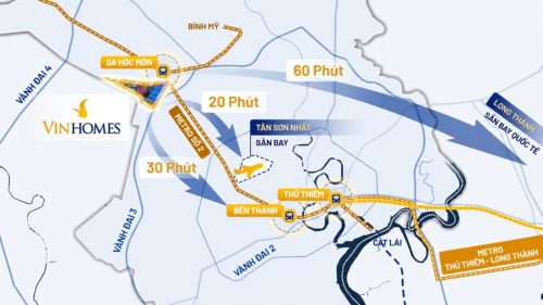 vị trí vinhomes hóc môn